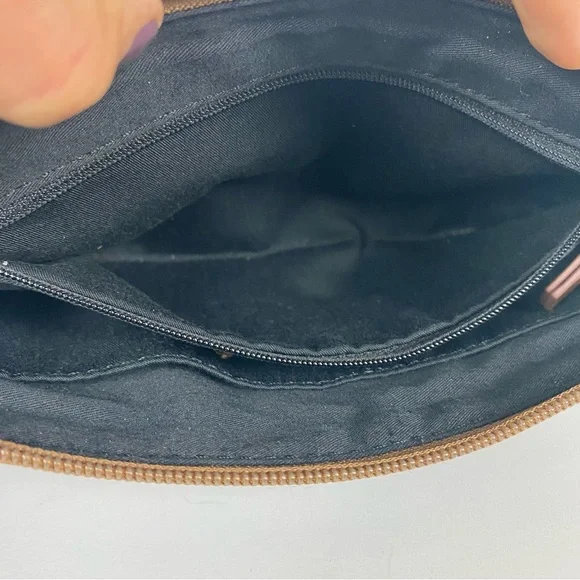 Margot Cognac Brown 100% Leather Large Wristlet Leaf Paisley Pattern 9.75x6 in. - Picture 4 of 12